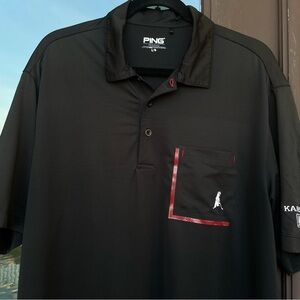 PING Black/Red Pingman Logo Golf Polo L